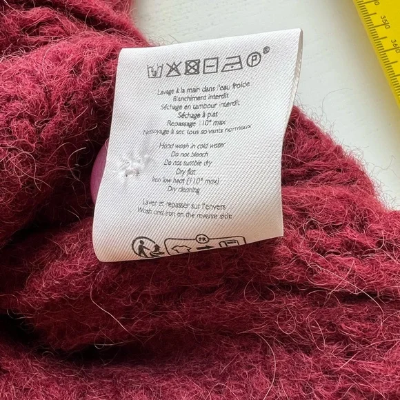 Sezane Burgundy Basile Knit Cardigan M - Picture 6 of 8